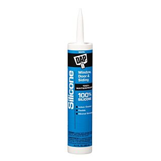 DAP® 100% Silicone Rubber Window, Door & Siding Sealant, White, 9.8 fl. oz.