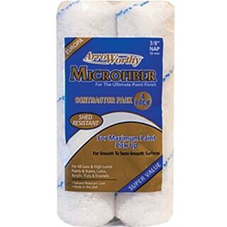 ArroWorthy® 9 in. x 3/8 in. Nap, Microfiber Roller Cover, 4 Pack