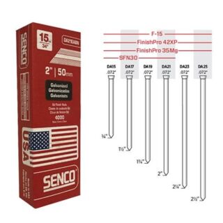 SENCO Collated 2 in. , 34 degree Stick Finish Nails, Galvanized, 4,000 Count