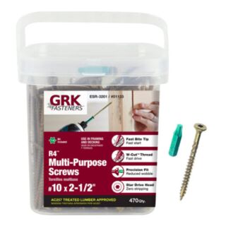 GRK #10 x 2-1/2 in. R4™ Multi-Purpose Framing and Decking Screw Pro-Pak, 470 Count