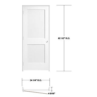 Frameport 32 in.x 80 in. 2 Panel Shaker Style Interior Door Right-Handed Unit