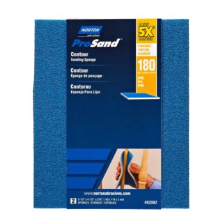 Norton ProSand Sanding Sponges, Contour 180 Grit, 2 Pack