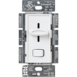 Lutron Skylark SCL-153PH-WH C.L Dimmer, 120 V, White