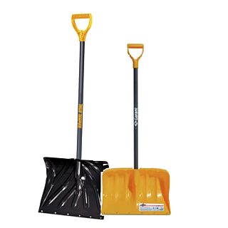 TrueTemper 18 in. Plastic Snow Shovel, Steel Handle, Black/Yellow