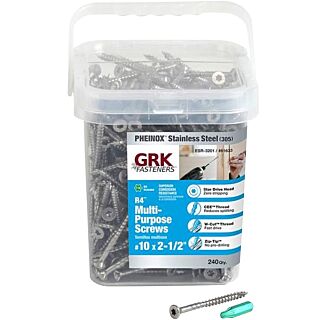 GRK #10 x 2-1/2 in. R4™ Multi-Purpose Screw Pro-Pak, Pheinox 305 Stainless Steel, 240 Count