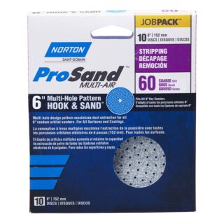 Norton 6 in. ProSand Hook & Sand Random Orbital Discs, Multi Hole, 10 Pack
