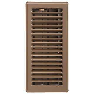 Imperial RG0234 Floor Register, 10 in W x 4 in H Duct Opening, Steel, Brown