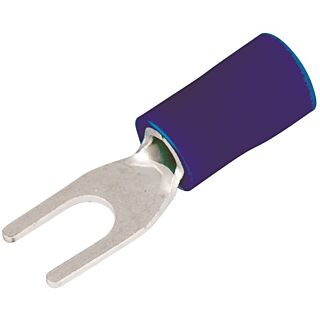GB 20-113 Spade Terminal, 600 V, 16 to 14 AWG, Vinyl Insulation, Blue