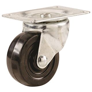 Shepherd Hardware 9489 Swivel Caster, 1-1/2 in Dia x 5/8 in W Wheel, 40 lb Weight Capacity, Rubber Wheel