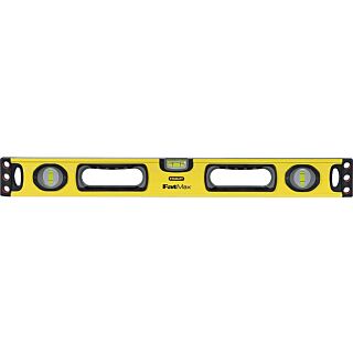 STANLEY 43-524 Box Beam Level, Block Vial, 3-Vial, 2-Hang Hole, Aluminum