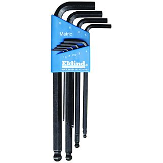 Eklind Hex Key Set, 9-Piece, Steel, Black, Ball Arm