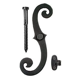 Acorn 'S' Shutter Holdbacks Aluminum, Pair, Black