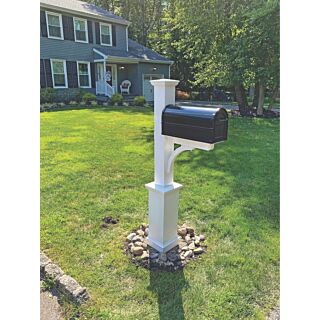 Intex White Harborview Style PVC Mailbox Post, Smooth Panel Base