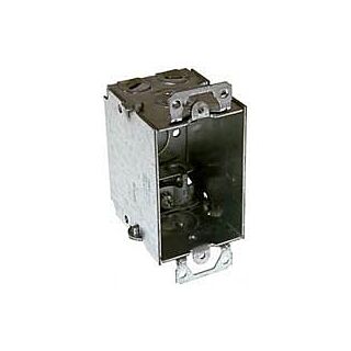 RACO 518/8518 Switch Box, 1-Gang, 5-Knockout, Screw Mounting, Galvanized Steel, Gray