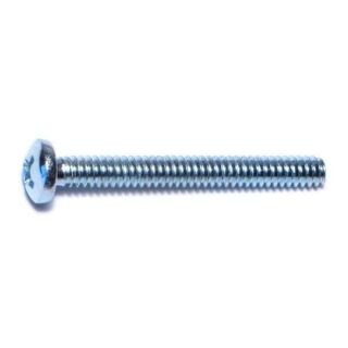 MIDWEST #6-32 x 1¼ in. Zinc Plated Steel Coarse Thread Phillips Pan Head Machine Screws, 125 Count
