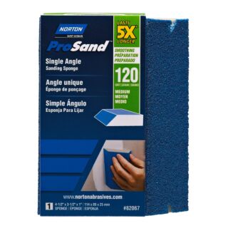 Norton ProSand Single Angle Sanding Sponge, 120 Grit