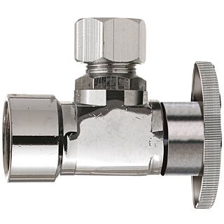 Plumb Pak PP51PCLF Shut-Off Valve, 1/2 x 3/8 in FIP x Compression, Brass, Chrome