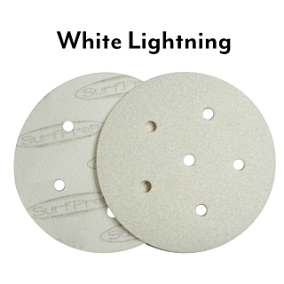 SurfPrep 5 in. Hook & Loop Multi-Hole White Lightning Paper Abrasive Disc, 240 Grit, 50-Pack