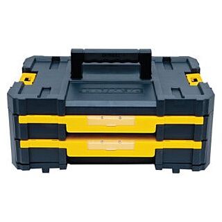 DeWALT TSTAK IV DWST17804 Double Shallow Drawer, 16.5 lb., Plastic, Black/Gold/Yellow, 2 -Drawer