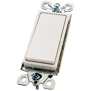 Eaton Wiring Devices 7500 Series 7501W-BOX Rocker Switch, 120/277 V, Strap Mounting, Thermoplastic, White