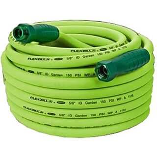 Flexzilla Garden Hose, Male x Female, 5/8 in ID, 10 ft L, 150 psi at 70 deg F, Flexible Hybrid Polymer, Zilla Green