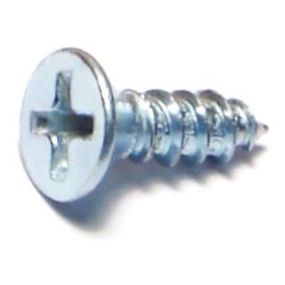 MIDWEST #8 x  ½ in. Zinc Plated Steel Phillips Flat Head Sheet Metal Screws, 125 Count