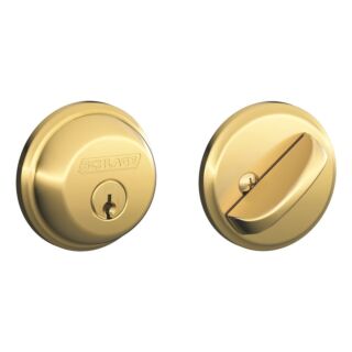 Schlage B60NV505KA4 Deadbolt, 1-Cylinder, Light Brass