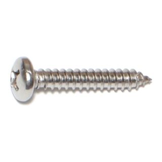 MIDWEST #12 x 1¼ in. 18-8 Stainless Steel Phillips Pan Head Sheet Metal Screws, 40 Count
