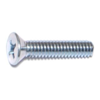 MIDWEST 1/4 in.-20 x 1-1/4 in. Zinc Plated Steel Coarse Thread Phillips Flat Head Machine Screws, 50 Count