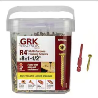 GRK #8 x 1-1/2 in. R4™ Multi-Purpose Framing and Decking Screw Pro-Pak, 1,000 Count