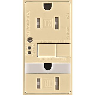 Eaton Wiring Devices TRSGFNL15V-K GFCI and Nightlight, 15 A, 2-Pole, 5-15R, Ivory
