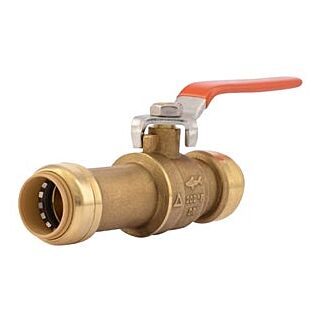 SharkBite Ball Valve, 3/4 in Connection, PTC x PTC, 200 psi Pressure, DZR Brass Body