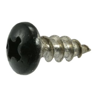 MIDWEST #10 x 1/2 in. Black Painted 18-8 Stainless Steel Phillips Pan Head Sheet Metal and Shutter Screws, 40 Count