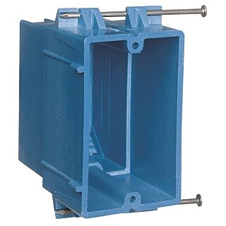 Carlon BH122A-UPC Outlet Box, 1-GangClamp Cable Entry, Nail Mounting, PVC