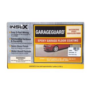 INSL-X Garage Guard Waterborne Floor Epoxy Semi-Gloss, Showroom Gray, Gallon Kit