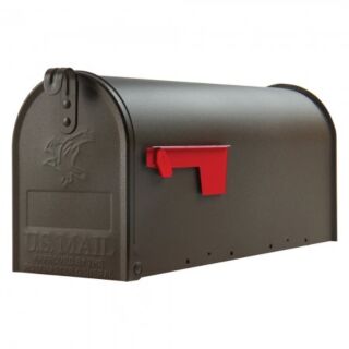 Gibraltar Standard Post Mount Steel Mailbox Bronze