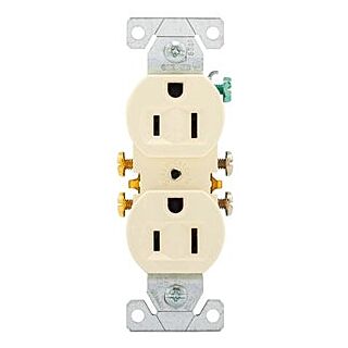 Eaton Wiring Devices 270LA Duplex Receptacle, 15 A, 2-Pole, 5-15R, Light Almond