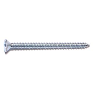 MIDWEST #12 x 3 in. Zinc Plated Steel Phillips Flat Head Sheet Metal Screws, 20 Count