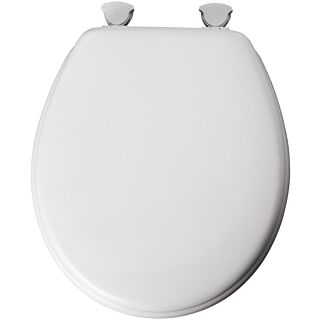 Bemis 44EC-000 Toilet Seat, Round, Wood, White