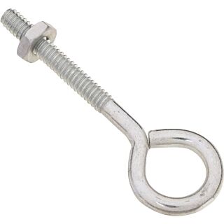 National Hardware N221-077 Eye Bolt, #10-24 Thread, 1-1/4 in L Thread, 1/2 in ID Dia Eye, Steel, Zinc