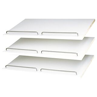 Easy Track Closet Organization 24 in. Shoe Shelves, White, 3 Pack