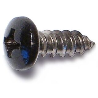 MIDWEST #8 x ½ in. Black Painted 18-8 Stainless Steel Phillips Pan Head Sheet Metal Screws, 60 Count