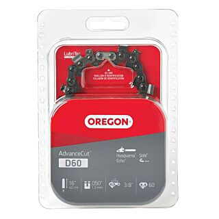 Oregon D60 Chainsaw Chain, 7/32 in File, 16 in L Bar, Steel