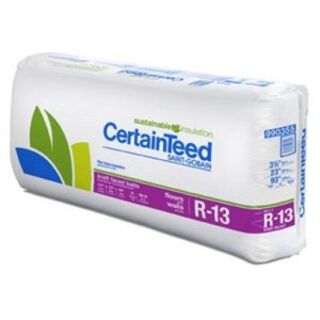 CertainTeed Sustainable Insulation - Kraft Faced Fiberglass, R-13, 3-1/2 in. x 15 in. x 93 in. (125.94 sq. ft. / bag)