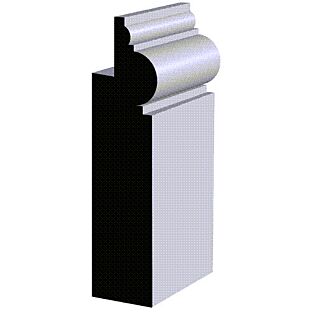 Millwork Design by Oxford AB705FJ, 27/32 in. x 4 in. Base Moulding, Primed Finger-Jointed Pine, 16 ft.