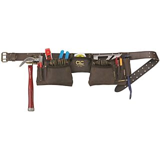 CLC Tool Works Construction Work Apron, 12-Pocket, Leather, Brown