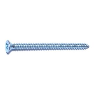 MIDWEST #6 x 2 in. Zinc Plated Steel Phillips Flat Head Sheet Metal Screws, 60 Count
