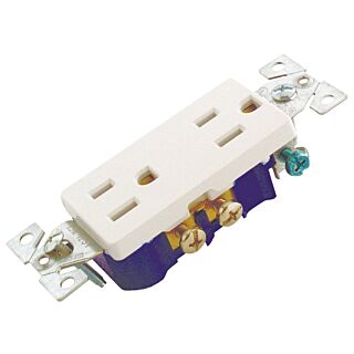 Eaton Wiring Devices 1107W-BOX Duplex Receptacle, 15 A, 2-Pole, 5-15R, White