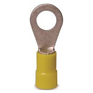 GB 20-107 Ring Terminal, 600 V, 12 to 10 AWG, Vinyl Insulation, Yellow