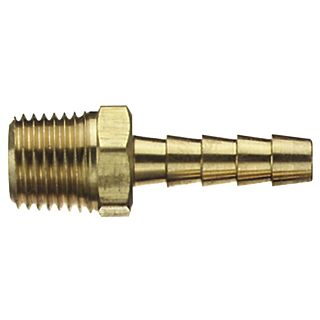 Tru-Flate 21-123 Air Hose Fitting, 1/4 in MNPT x Barb, Brass